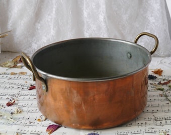 Small Vintage Copper Pan Planter