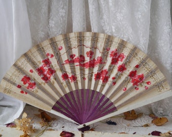 Vintage Japanese Floral Hand Fan