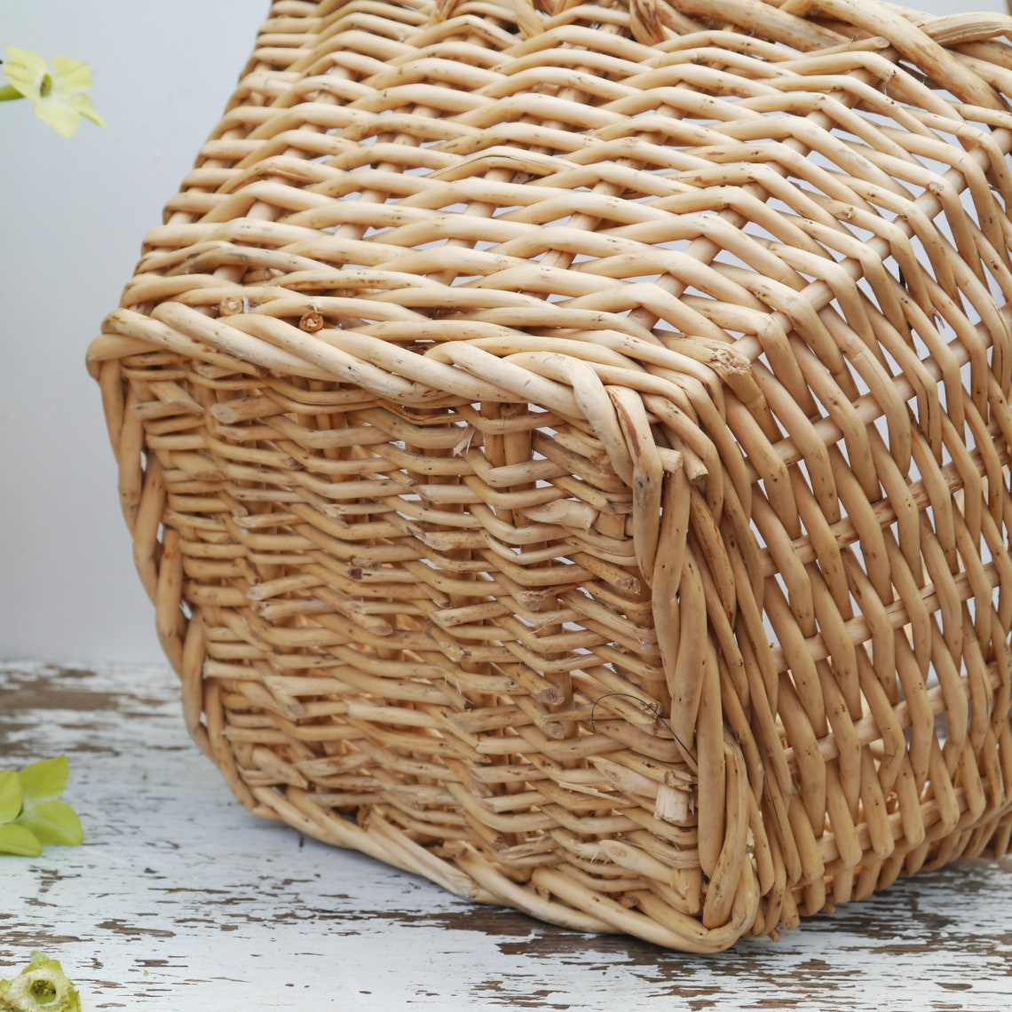 Small Square Wicker Basket Etsy