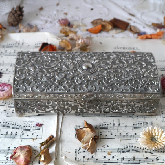 Vintage Decorative Box with Velvet Lining - image 1