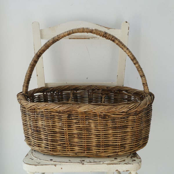 Vintage Wicker Bottle Basket