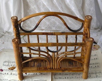 Vintage Tiger Bamboo Letter Rack