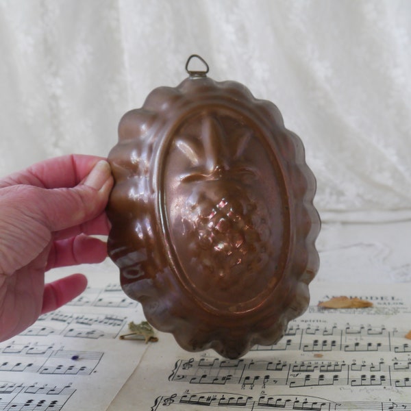 Small Pineapple Vintage Copper Jelly Mould