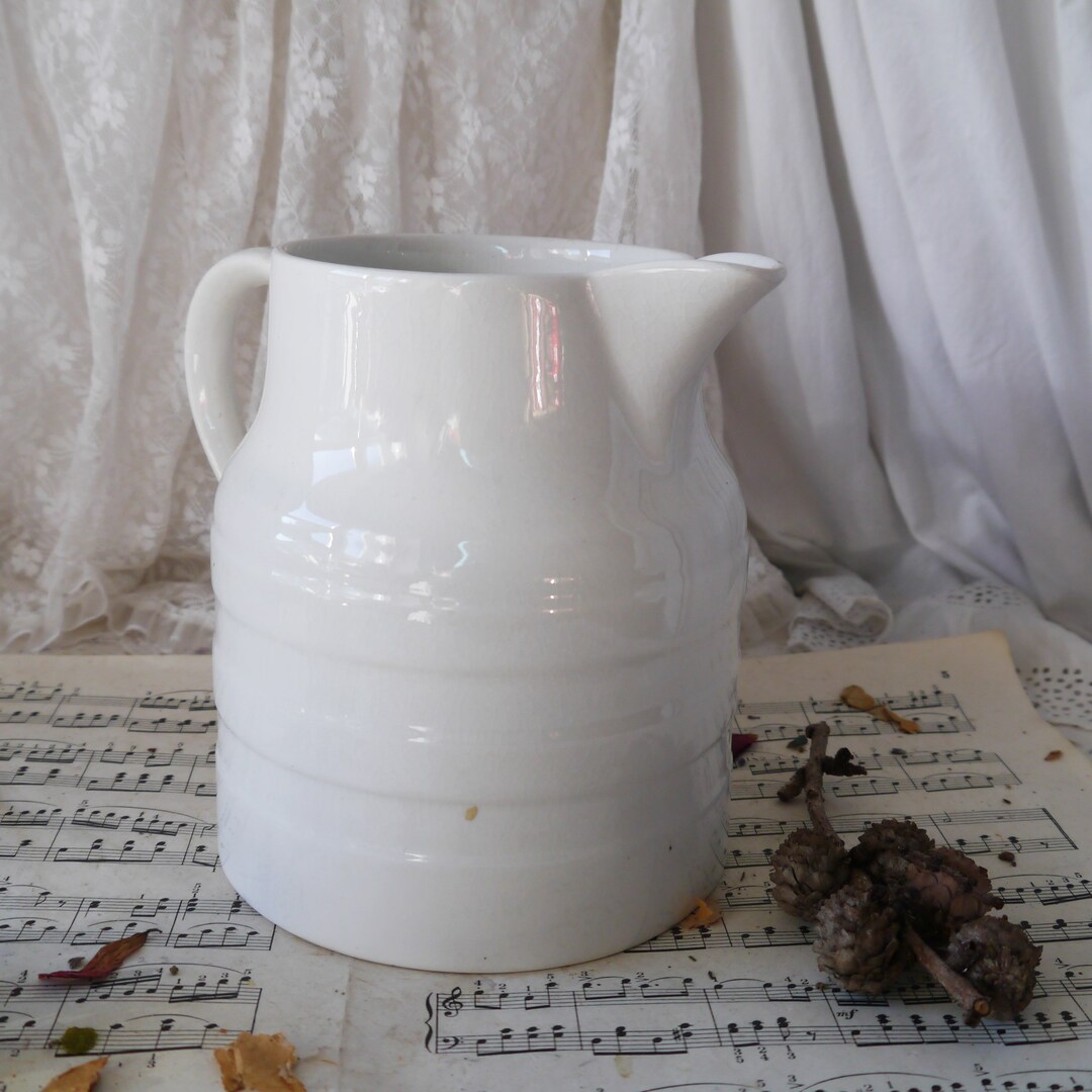 Jarra cerámica blanca vintage - Etsy