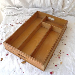 Vintage Cutlery Tray with Side Handles