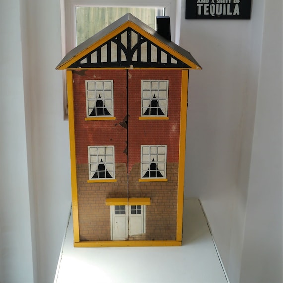 Vintage Dolls Townhouse, Wooden Handmade Dolls House, Vintage Interiors, Vintage Play Time