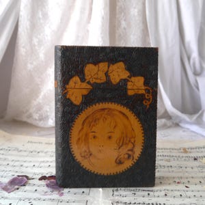 Antique Pokerwork Photographs Box