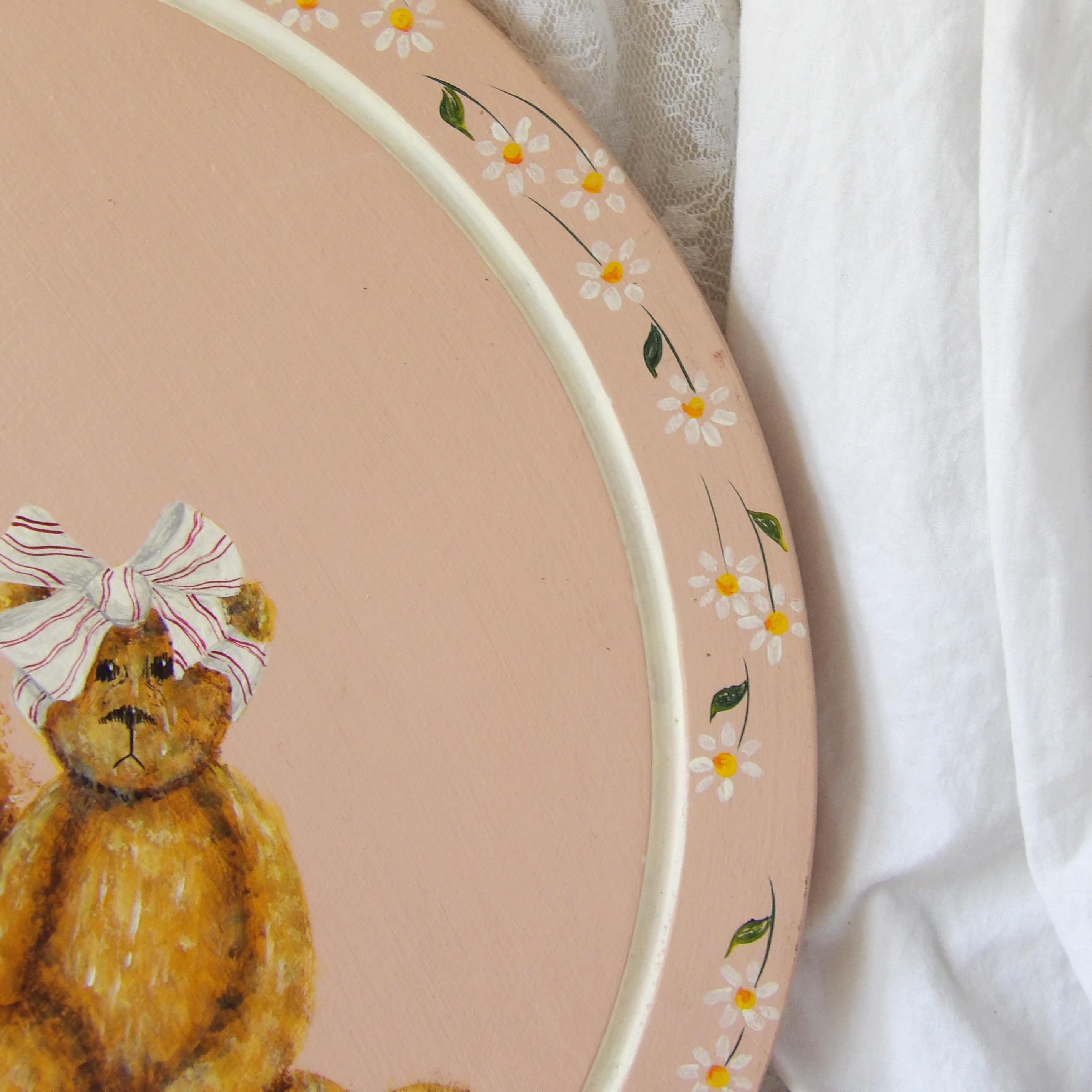木に描かれたヴィンテージのテディベア - Etsy 日本