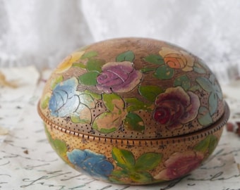 Vintage Painted Box with Roses