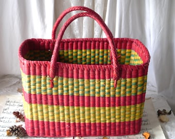 Colourful Vintage Woven Shopping Bag