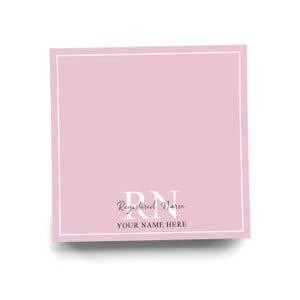 Personalized RN Sticky Note for Registered Nurse Note Pad Colorful Custom Graduation Gift for Healthcare Professional 50 Sheets