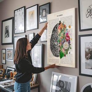 Brain Art Anatomy with Flowers Print
