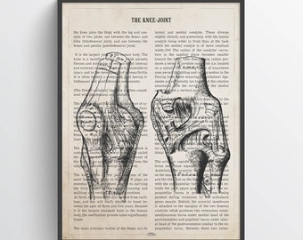 Knee Joint Anatomy Print, Gift for Orthopedic surgeon, Orthopedists Decor,  Ortho Docs Medical Student Graduation Wall Art,