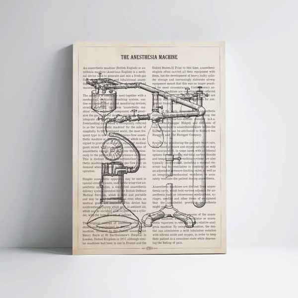 Anesthesiology Print, Anesthesiologist Gift Idea, Doctors Office Decor, Anesthesiologist Art, Anesthesia machine, Medical Student Gift