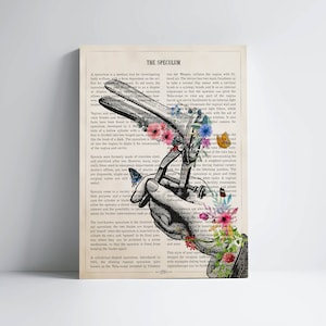 Speculum with Flowers Print, Obstetrician Gift, Gynecology Student Graduation, Gynecologist Office Decor, Medical Art, Doctors Present
