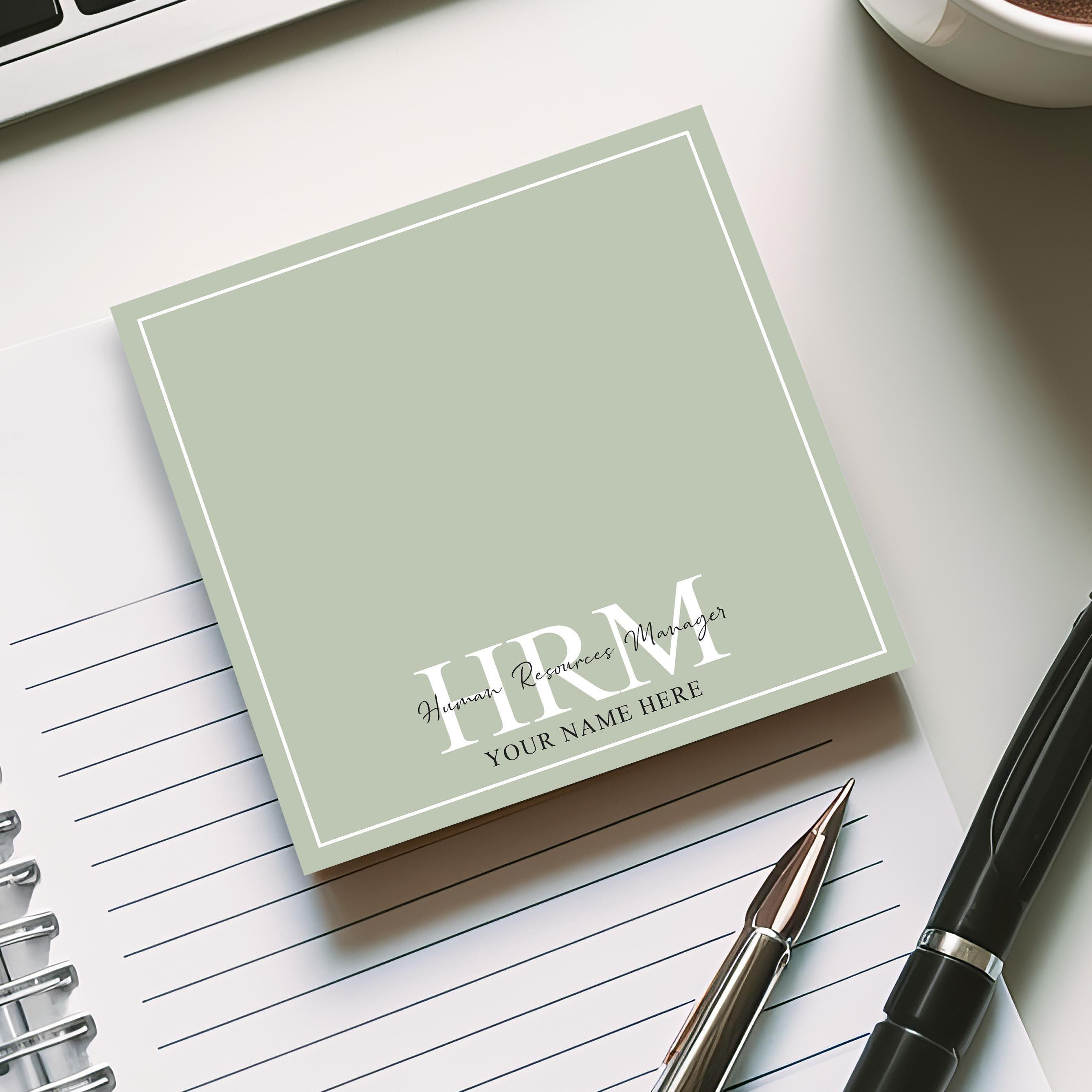 Personalized HRM Sticky Note for Human Resources Manager Note Pad ...