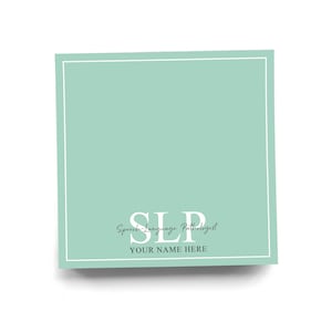 Personalized SLP Sticky Note for Speech-Language Pathologist Note Pad Colorful Custom Graduation Gift for Healthcare Professional 50 Sheets