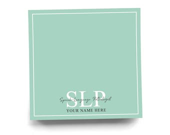 Personalized SLP Sticky Note for Speech-Language Pathologist Note Pad Colorful Custom Graduation Gift for Healthcare Professional 50 Sheets