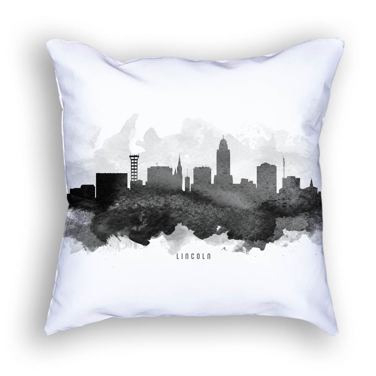Lincoln Pillow 18x18 Lincoln Skyline Lincoln Cityscape Etsy