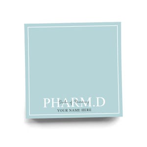 Personalized PharmD Sticky Note for Doctor of Pharmacy Note Pad Colorful Custom Graduation Gift for Pharmacist 50 Sheets