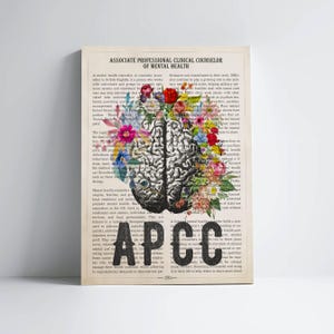 APCC with Flowers Print, Gifts for Associate Professional Clinical Counselor of Mental Health, APCC Graduation Gift, Counselor Office Decor