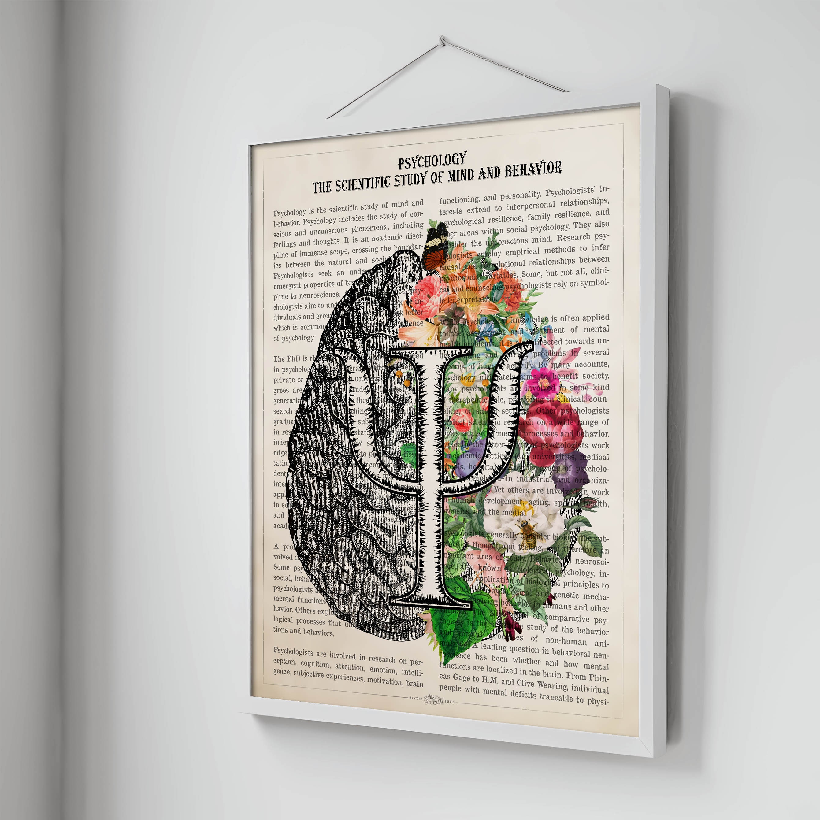 Brain Art Flower Anatomy Print, Psychologist Gift Idea, Gifts for ...