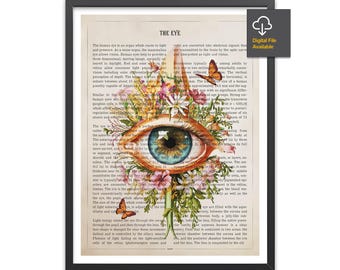 Eye Anatomy Flower Print, Anatomy Decor, Optometry, Optometrist, Ophthalmologist Graduation Gift Idea, Doctor Office Print, Medical Print