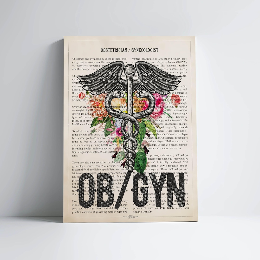 Ob-gyn With Flowers Print, Obstetrician Gynecologist Gift, Gifts for ...