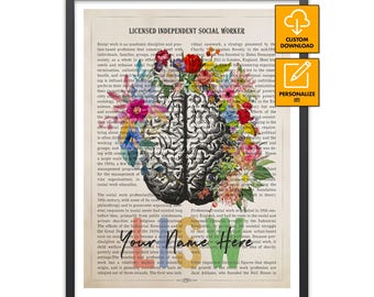 Licensed Independent Social Worker Gift, Personalized LCSW Print, Social Worker Wall Art, Graduation Gift, Therapist Decor