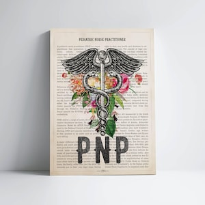 PNP with Flowers Print, Pediatric Nurse Practitioner Gift, Gift For Pediatric Nurse Practitioner Graduation, PNP Pinning, Nurse Clinic Decor