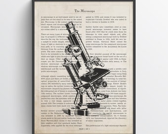 Microscope Print, Laboratory Technician Gift, Clinical Laboratory Technician, Laboratory Student graduation, Microbiologist Gift Idea