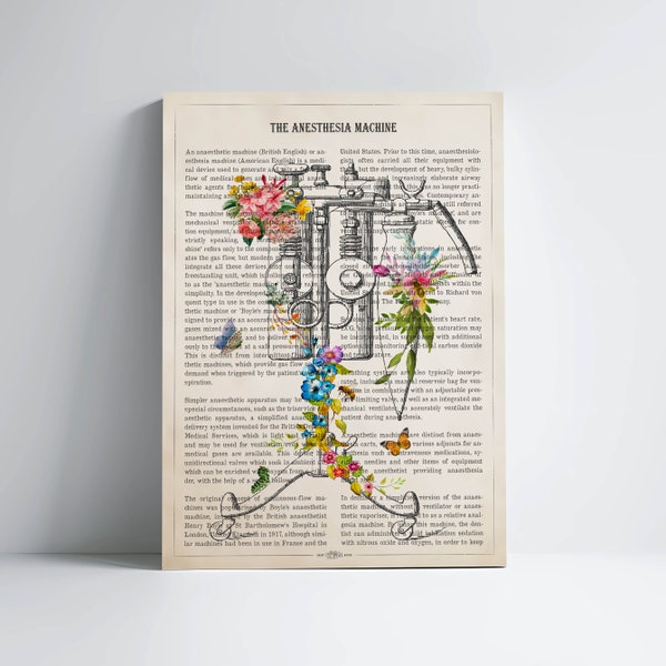 Anesthesia machine Print, Anesthesiologist Gift Idea, Anesthesiology Doctors Office Decor, Operating Room Decor, Medical Student Gift