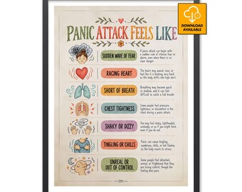 Panic Attack Feels Like Therapy Poster Counselor Gift Therapist Office Mental Health Student Graduation Social Work Decor