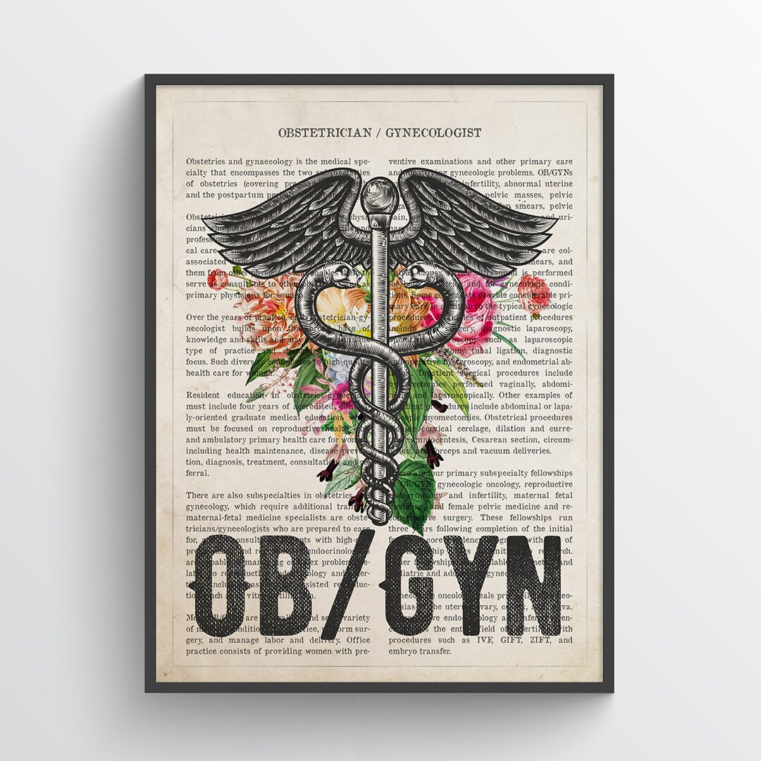 Ob-gyn With Flowers Print Obstetrician Gynecologist Gift - Etsy