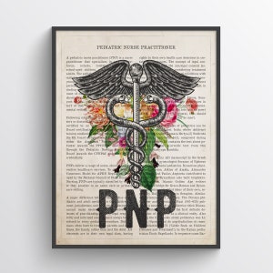 PNP with Flowers Print, Pediatric Nurse Practitioner Gift, PNP Nurse Graduation Pinning Ceremony, Neonates And Children Nurse, Medical Decor