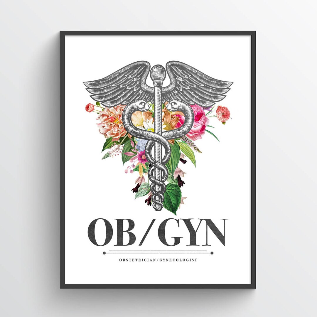 Ob-gyn With Flowers Print Obstetrician Gynecologist Gift - Etsy