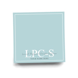 Personalized LPC-S Sticky Note For Licensed Professional Counselor - Supervisor Custom Colorful Note for Mental Health Therapist 50 Sheets