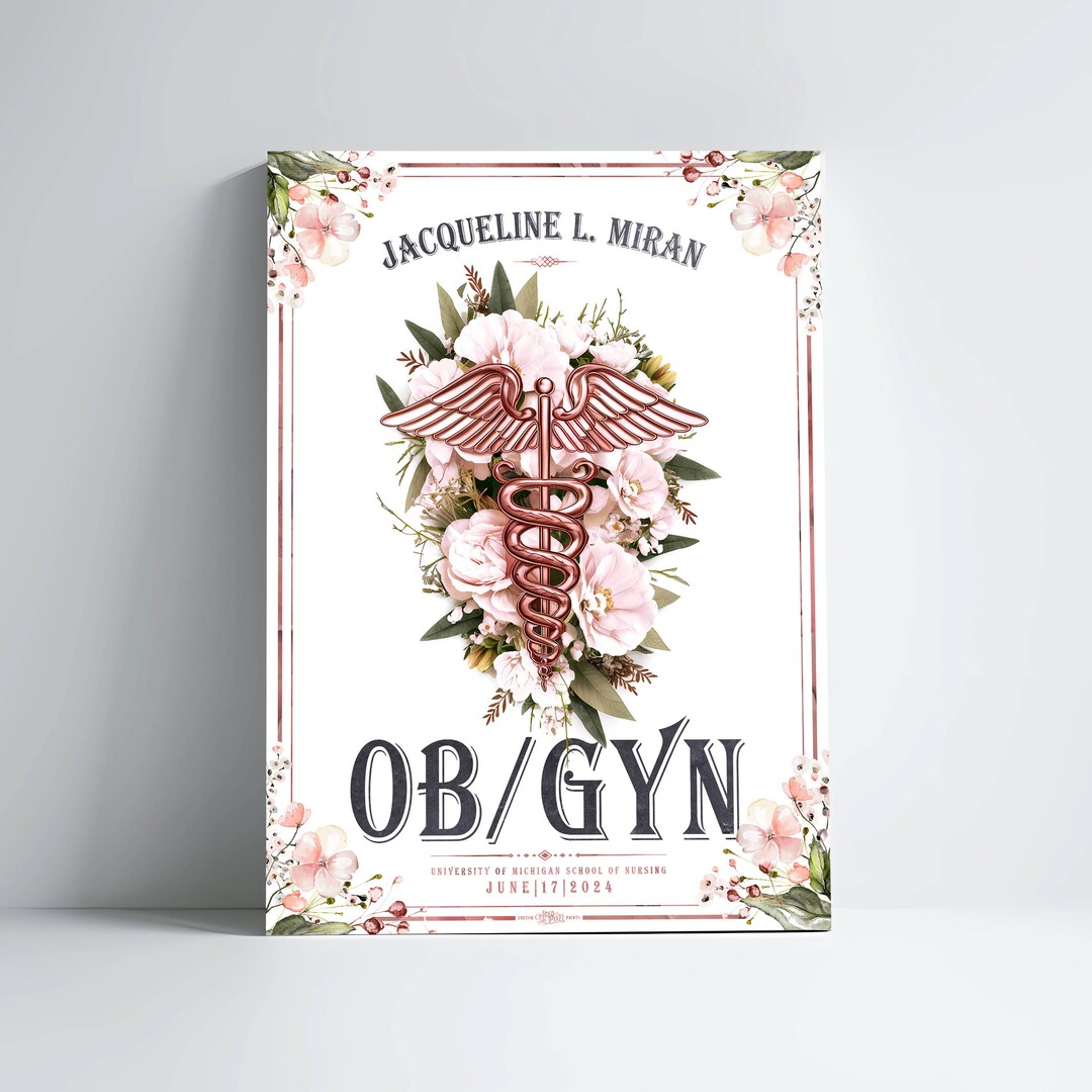 Custom Ob-gyn Graduation Print, Personalized Obstetrician Gynecologist ...
