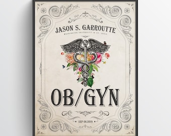 Ob-gyn With Flowers Print Obstetrician Gynecologist Gift | Etsy