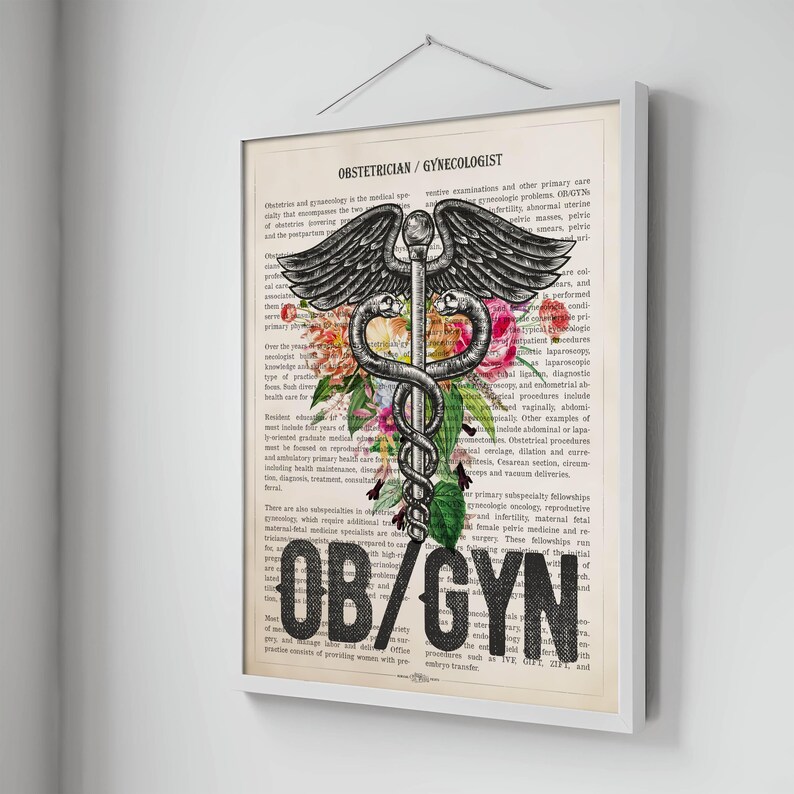 Ob-gyn With Flowers Print, Obstetrician Gynecologist Gift, Gifts for ...