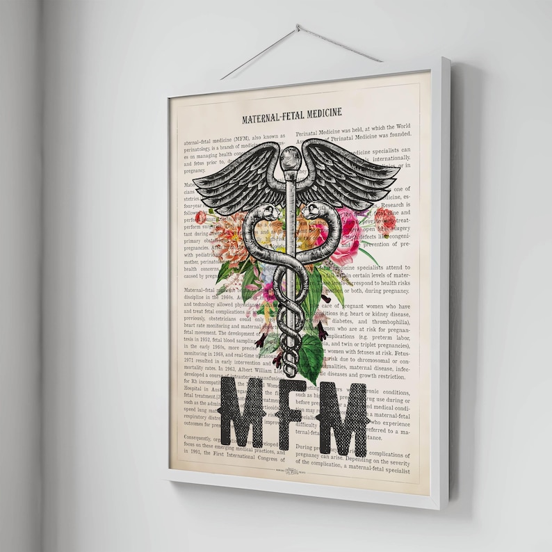 MFM With Flowers Print, Maternal Fetal Medicine Gift, Gifts for Ob/gyn ...