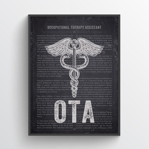  OTA/Occupational Therapy Assistant Black and White