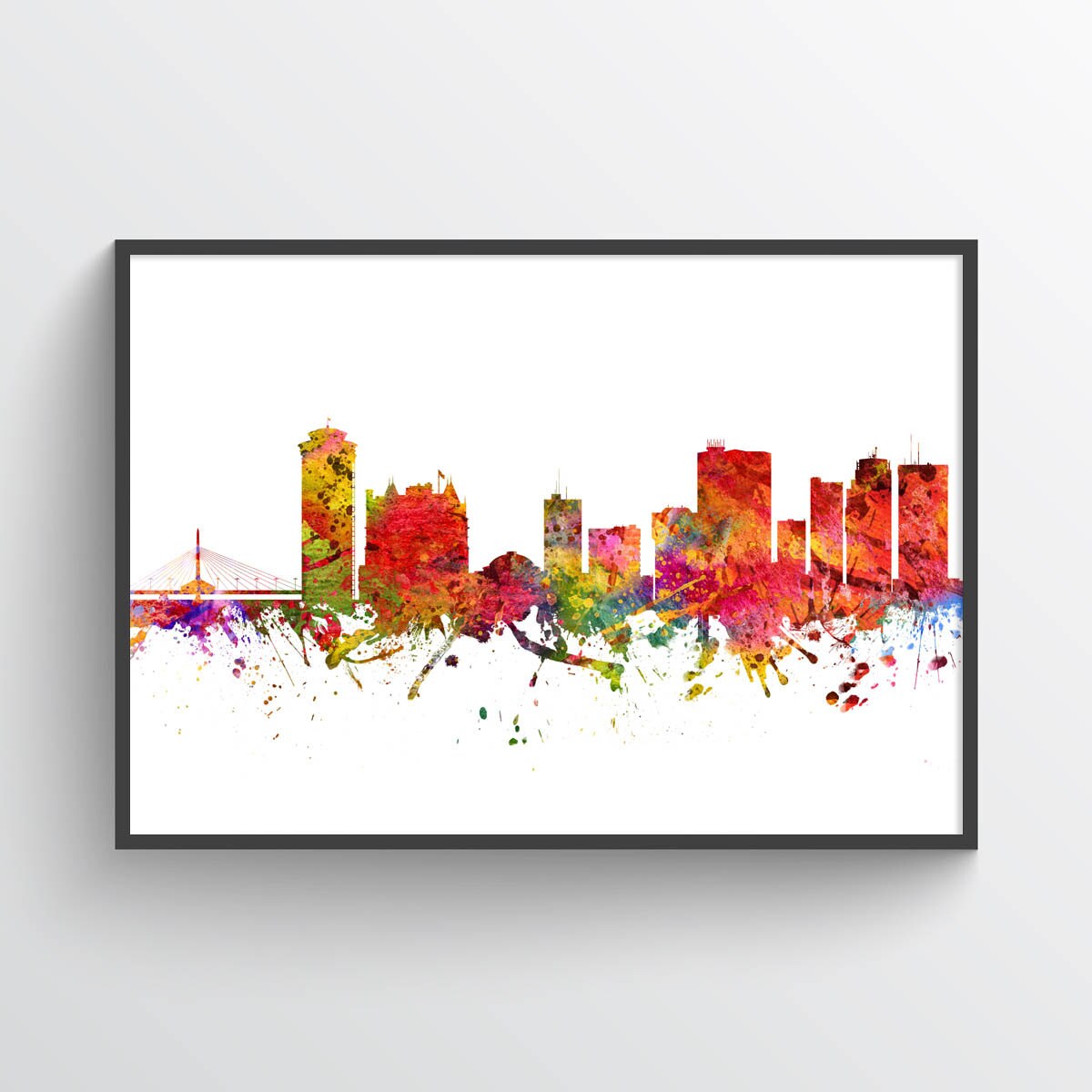 Winnipeg Poster Winnipeg Skyline Winnipeg Cityscape Etsy