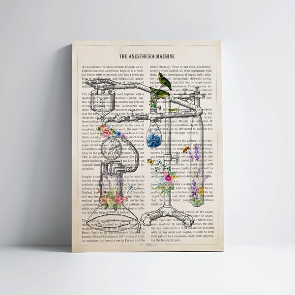Anesthesiology Print, Anesthesiologist Gift Idea, Doctors Office Decor, Anesthesiologist Art, Anesthesia machine, Medical Student Gift