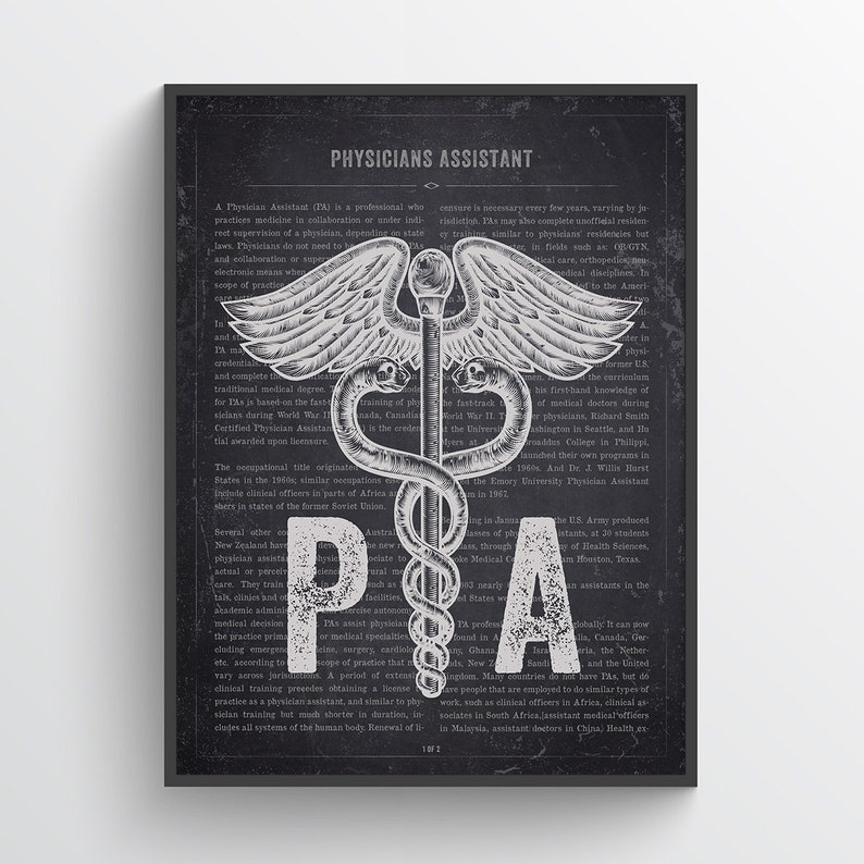 Medical School Physician Assistant Student Physicians Assistant Gift Medical Print Graduation Gift PA Gift Wall Art Gift idea