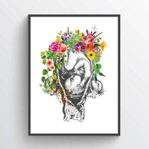 Fetus in Womb Flower Anatomy Print, Obstetrician Graduation Gift Idea, Doctor Office Print, Gynecologist Art, Embryo Print, Pregnancy Gift
