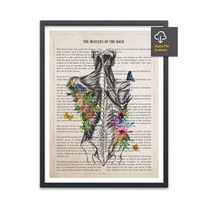 Muscles of the Back Print, Chiropractor Gift, Licensed Massage Therapist Graduation, Physical Therapist Decor, Registered Massage Therapist