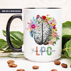 LPC Coffee Mug, Licensed Professional Counselor gift, Mental Health Brain Cup, Coffee Mug for Mental Health Counselor