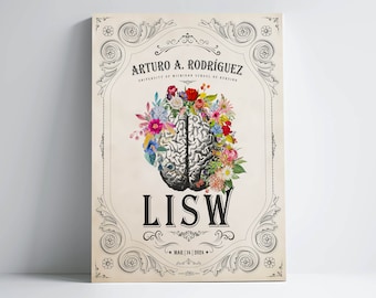 Custom LISW Graduation Print, Personalized Licensed Independent Social Worker gift, Gifts for LISW Graduate, Mental Health Counselor Decor