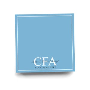 Personalized CFA Sticky Note for Chartered Financial Analyst Note Pad Colorful Custom Graduation Gift for Investment Professional 50 Sheets
